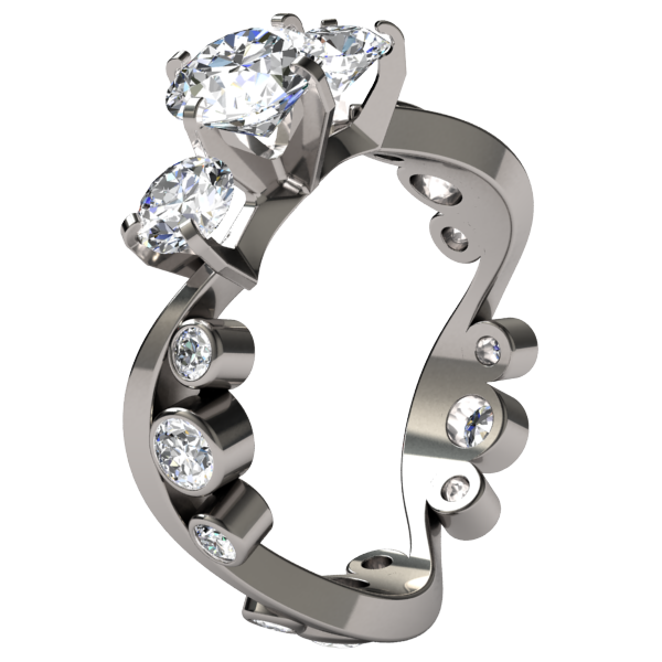 Sine Diamond-none-Titanium Rings