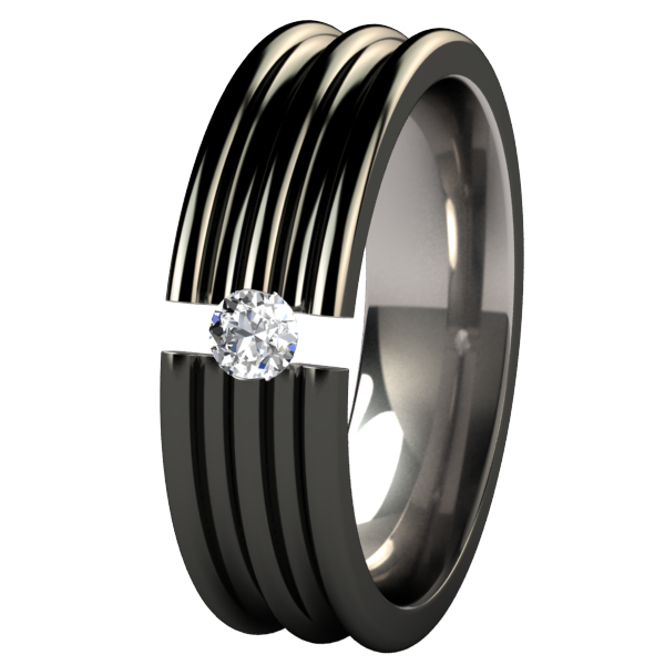 Ripple Black Tension Setting-none-Titanium Rings
