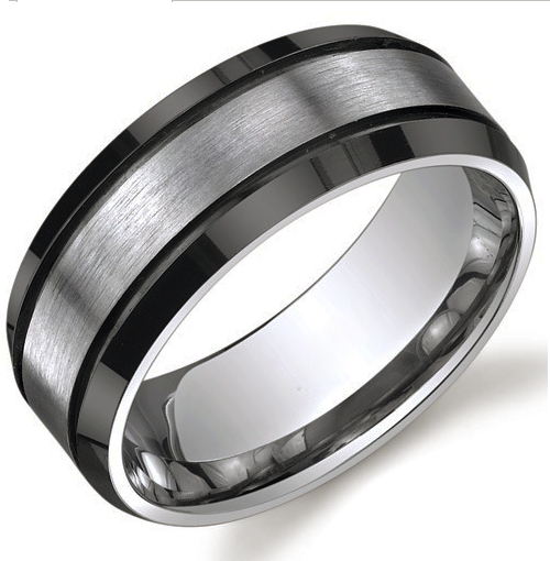 Titanium Designer Rings Custom Black 2Tone titanium ring | Titanium Rings