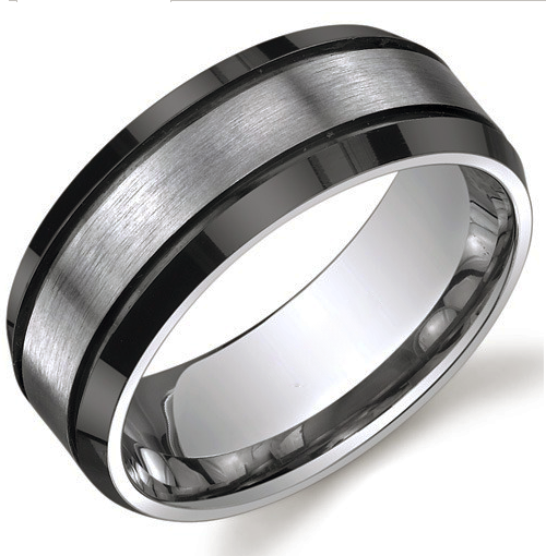Custom Black 2Tone titanium ring-none-Titanium Rings