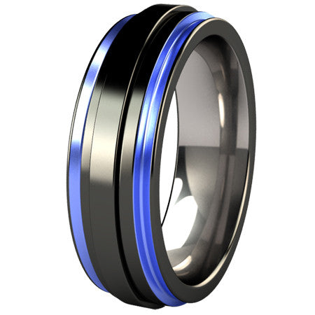 Custom Samurai black & colored with spinner center-none-Titanium Rings