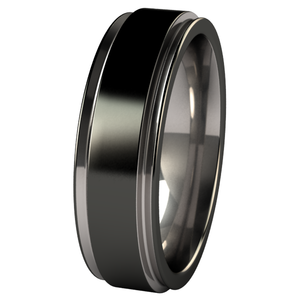 Samurai - Black Two Toned-none-Titanium Rings