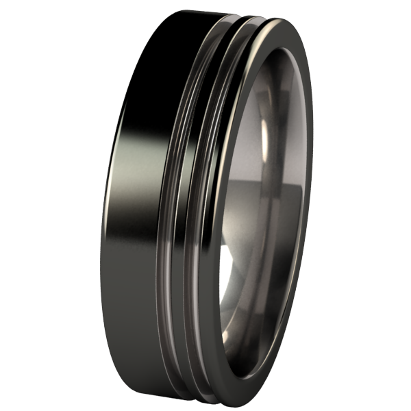 Solstice - Black Two Toned-none-Titanium Rings