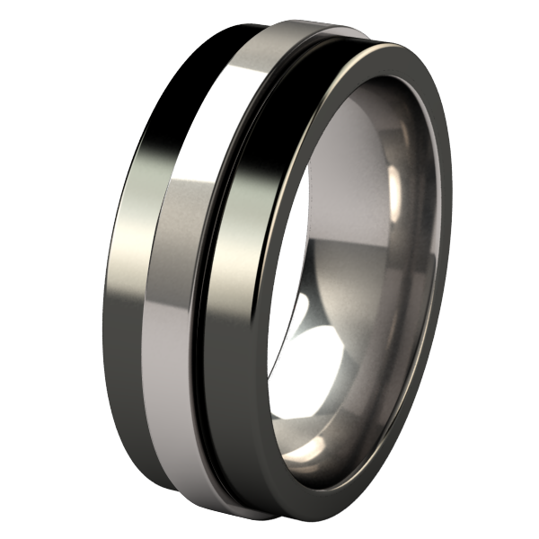 Spinner - Black Two Toned-none-Titanium Rings
