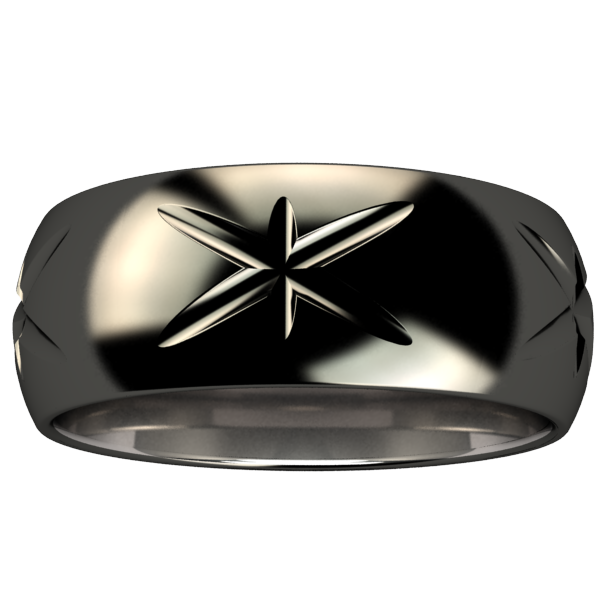 Starlight Black-none-Titanium Rings