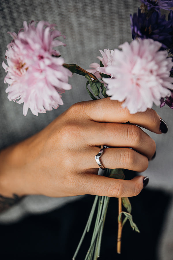 Stella | Companion Titanium Ring with Gemstone-Ring-Titanium Rings