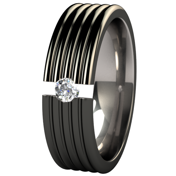 Stratus Black Tension Setting-none-Titanium Rings