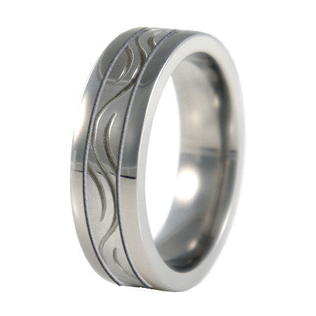 Stream all titanium - custom-none-Titanium Rings