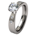 Custom Asteria with 4 side diamonds-none-Titanium Rings
