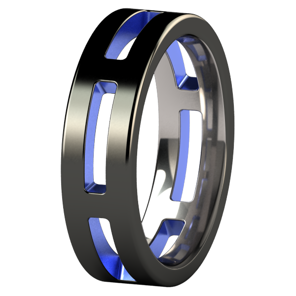 System Black and colored-none-Titanium Rings