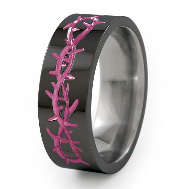 1.26 Carat Pink Sapphire Engagement Ring, With Black Diamonds Wedding Ring  14K Black Gold Unique Vintage