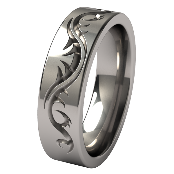 Tattoo Flat-none-Titanium Rings