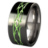 Thorns - Black and green enamel-none-Titanium Rings