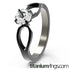To Infinity Solitaire - Black-none-Titanium Rings