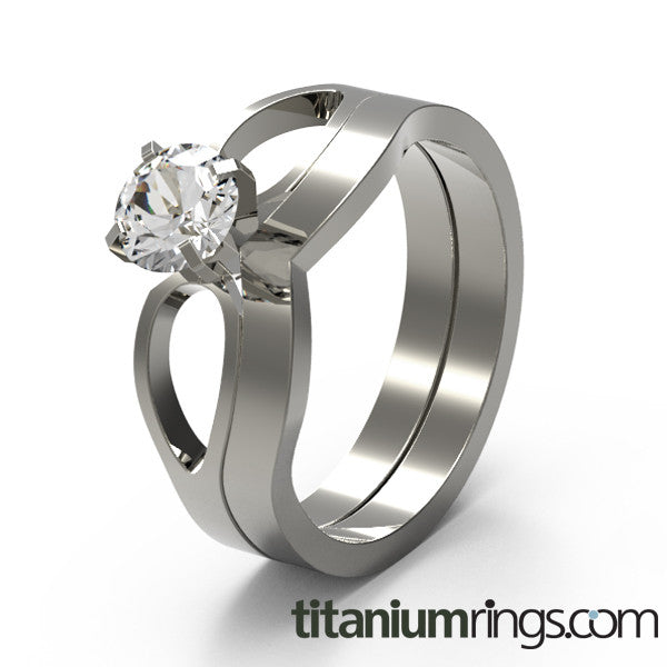 To Infinity Solitaire Gem-none-Titanium Rings