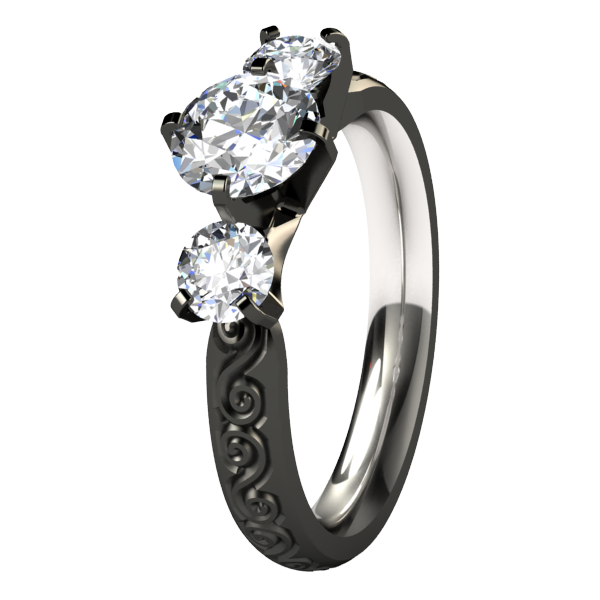 Victoria Canadian Diamond - Black-none-Titanium Rings