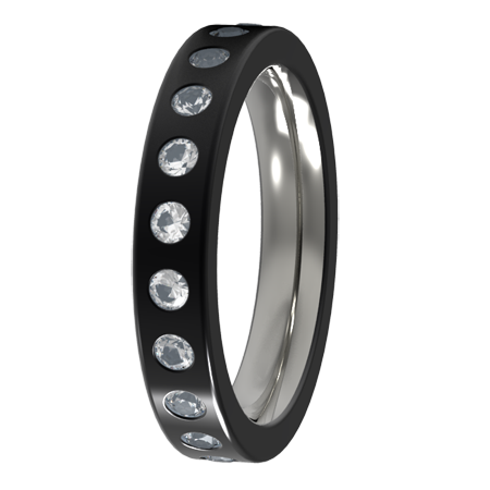 Custom Eternity Inset with 21 x 2mm diamonds-none-Titanium Rings